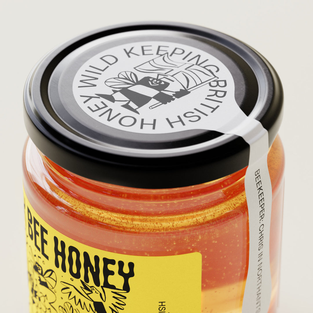raw honey, pure honey, british honey, real honey, natural honey, b corp honey, black bee honey, award winning honey, runny honey, best label honey, designer honey, cool honey, nice packaging honey
