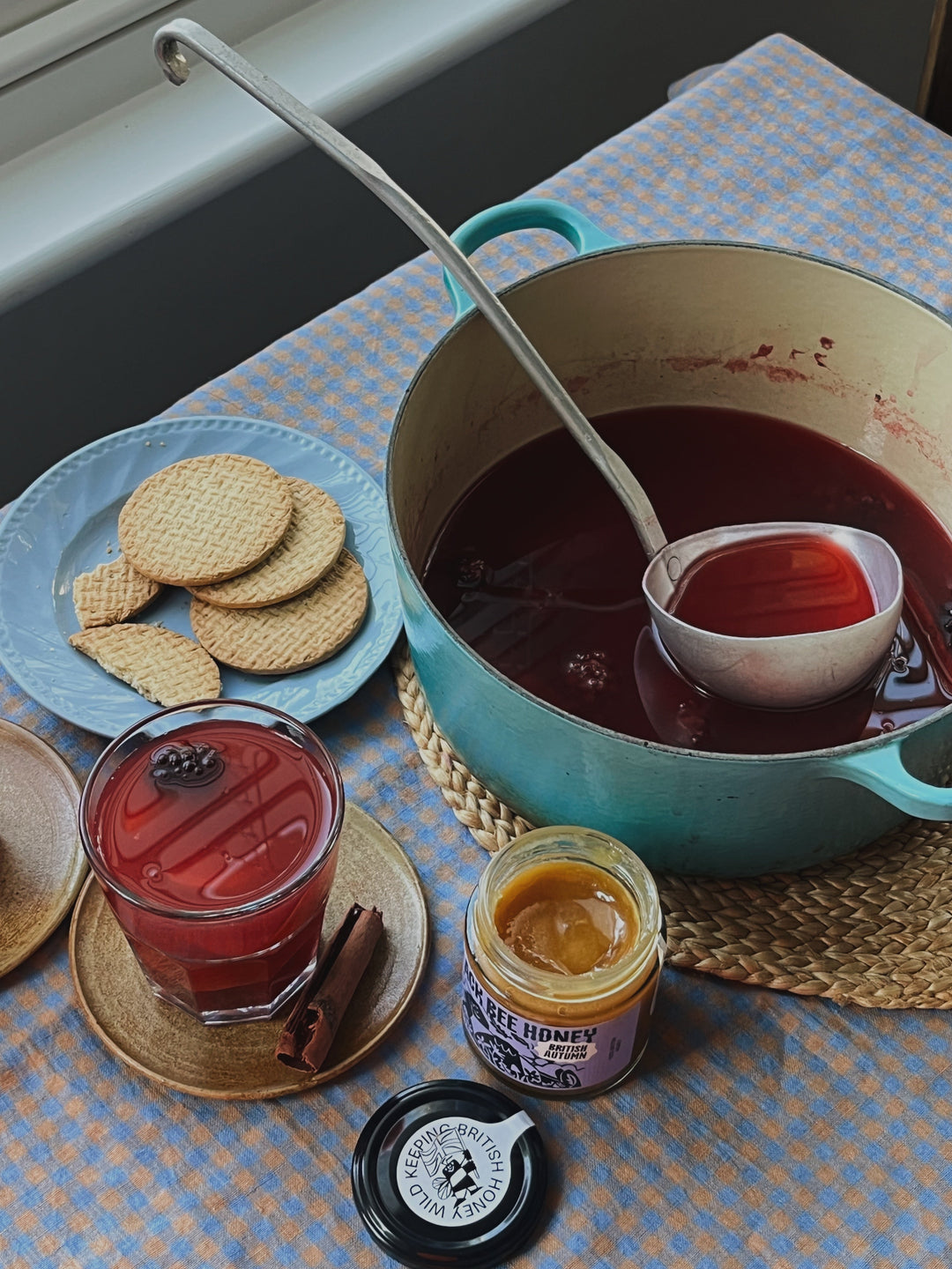 Warm Honey Spiced Apple & Blackberry Punch