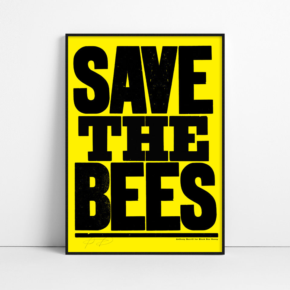 Save the Bees Screen Print - Yellow