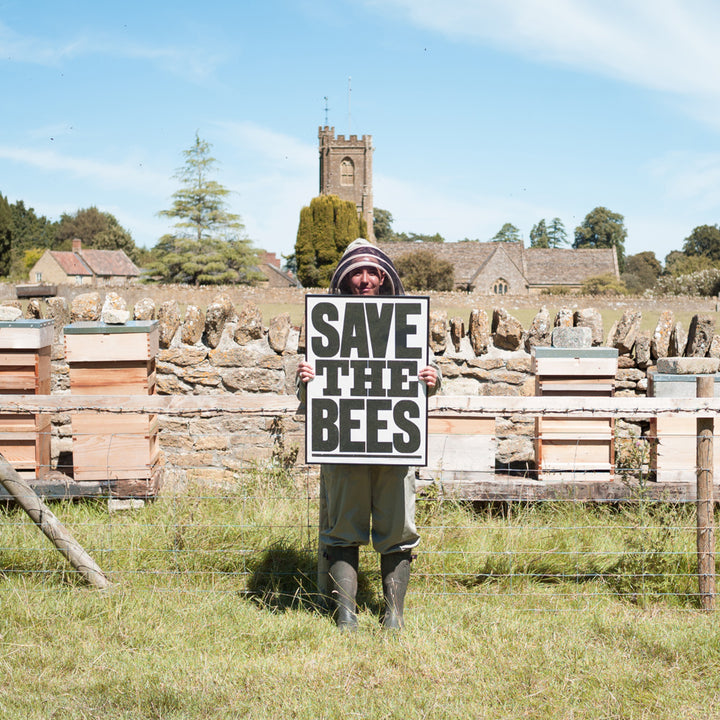 Save the Bees Screen Print - Black