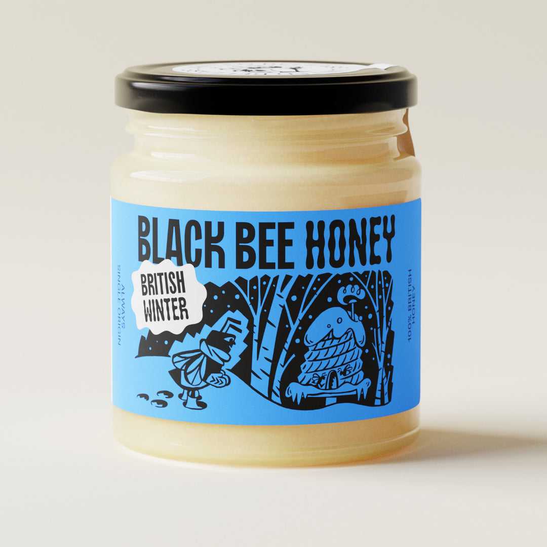 raw honey, pure honey, british honey, real honey, natural honey, b corp honey, black bee honey, award winning honey, best label honey, designer honey, cool honey, nice packaging honey, winter honey, ivy honey, rich honey, set honey
