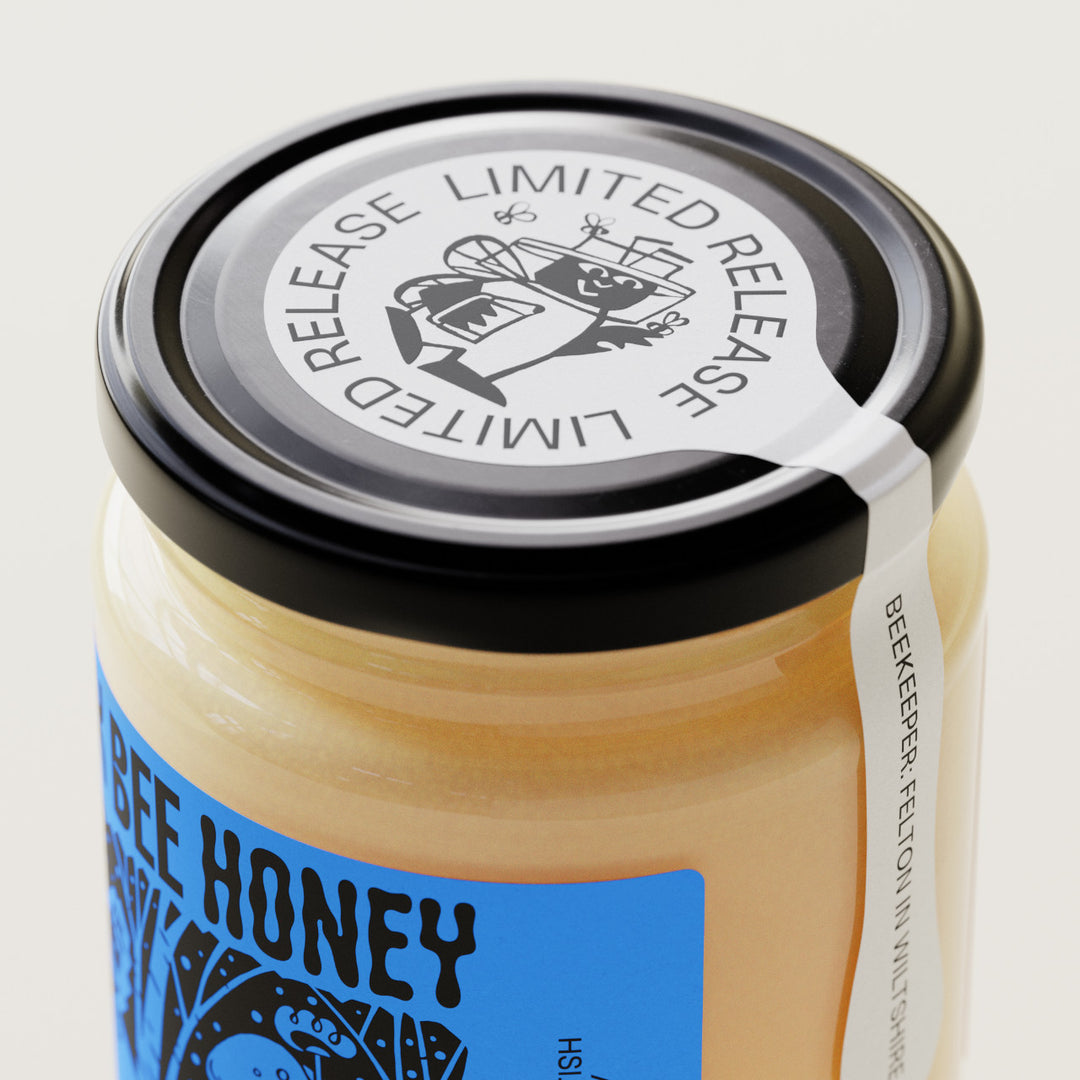 raw honey, pure honey, british honey, real honey, natural honey, b corp honey, black bee honey, award winning honey, best label honey, designer honey, cool honey, nice packaging honey, winter honey, ivy honey, rich honey, set honey